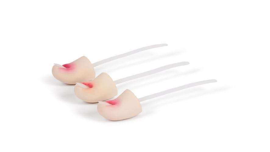 Pack of 3 toe ends in light skin tone 