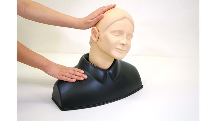 Manikin neck tilting of the Ear Examination Simulator II 
