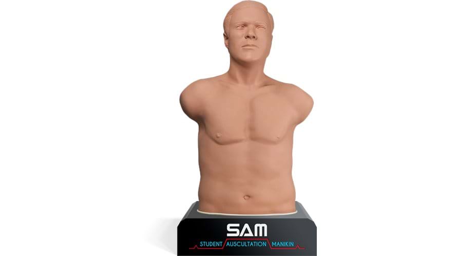 SAM 3G Enhanced Student Auscultation Manikin in light skin tone 