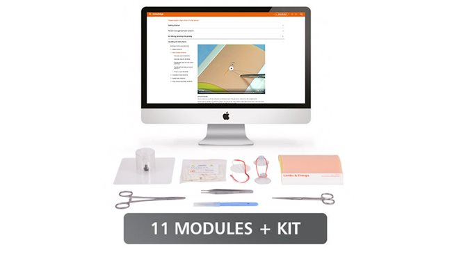 Suture Tutor Pro Complete online course 11 modules + Kit 