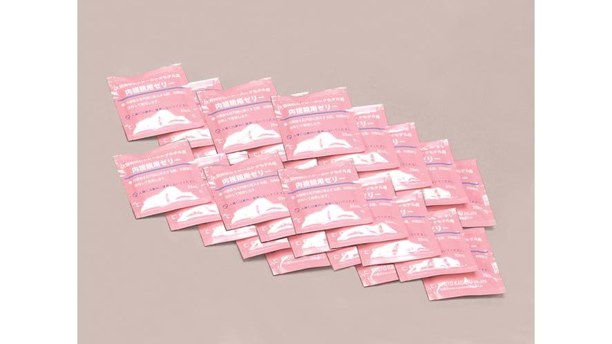 Pink Lubricant Packs for Endoscope for the colonoscopy training model 