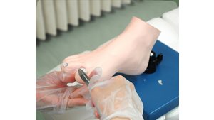 nail trimming using the Kyoto Kagaku Medical foot Care Model 