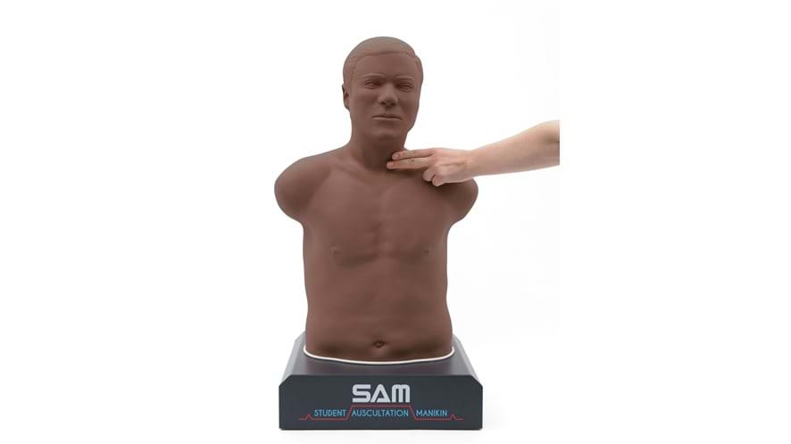 SAM 3G (Non-Enhanced) Student Auscultation Manikin in dark skin tone 
