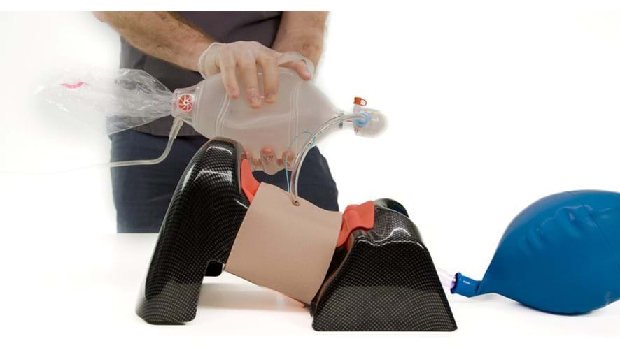 TruCric simulator by Trucorp for the practice of needle and surgical cricothyrotomy, percutaneous tracheostomy, air jet ventilation and the Seldinger technique.