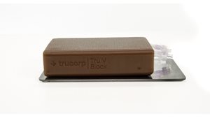 TruIV Block in Dark skin tone by Trucorp to practice skills associated with IV cannulation 