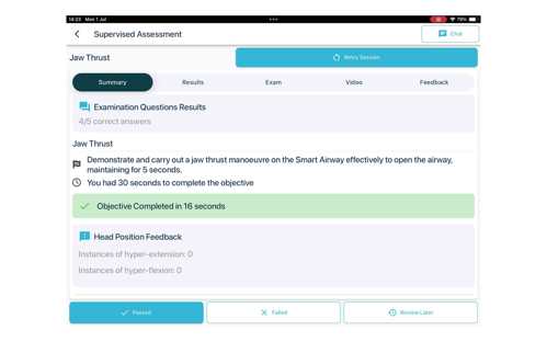 Supervised Assessment with results and feedback